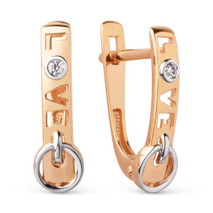 Серьги золото с фианитами