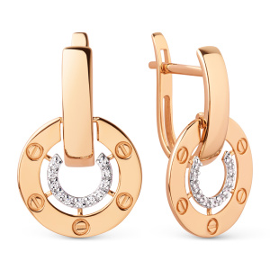 Серьги золото с фианитами