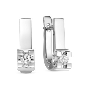 Серьги белое золото с бриллиантами