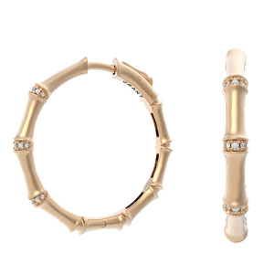 Серьги конго золото с бриллиантами