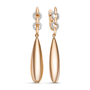 Серьги золото с фианитами