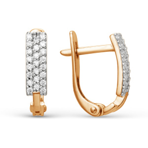 Серьги золото с фианитами