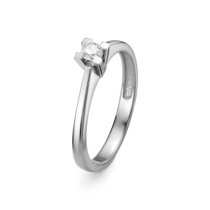 Кольцо белое золото с бриллиантом
