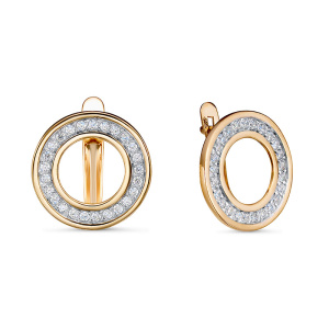 Серьги золото с фианитами